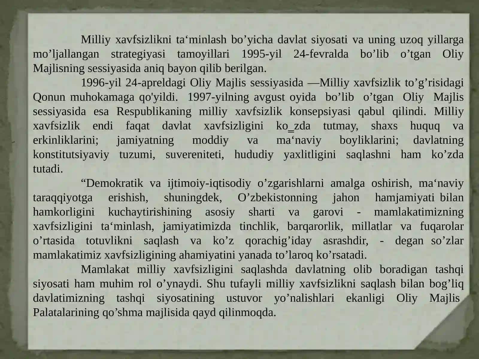 MUSTAQILLIKNING DASTLABKI YILLARIDA O’ZBEKISTON RESPUBLIKASINING MUDOFAA TIZIMI 3