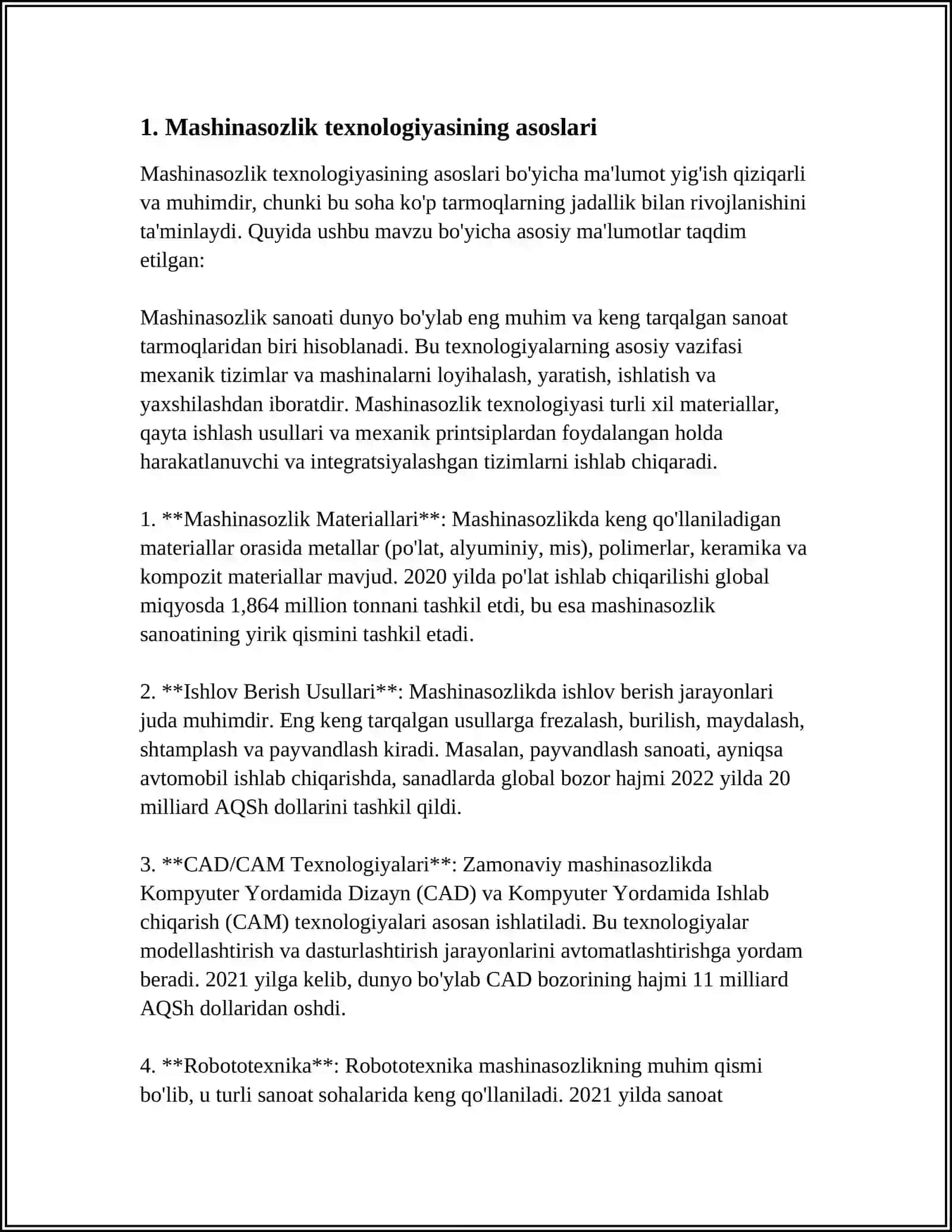 Mashinasozlik TEXNOLOGIYASI 3