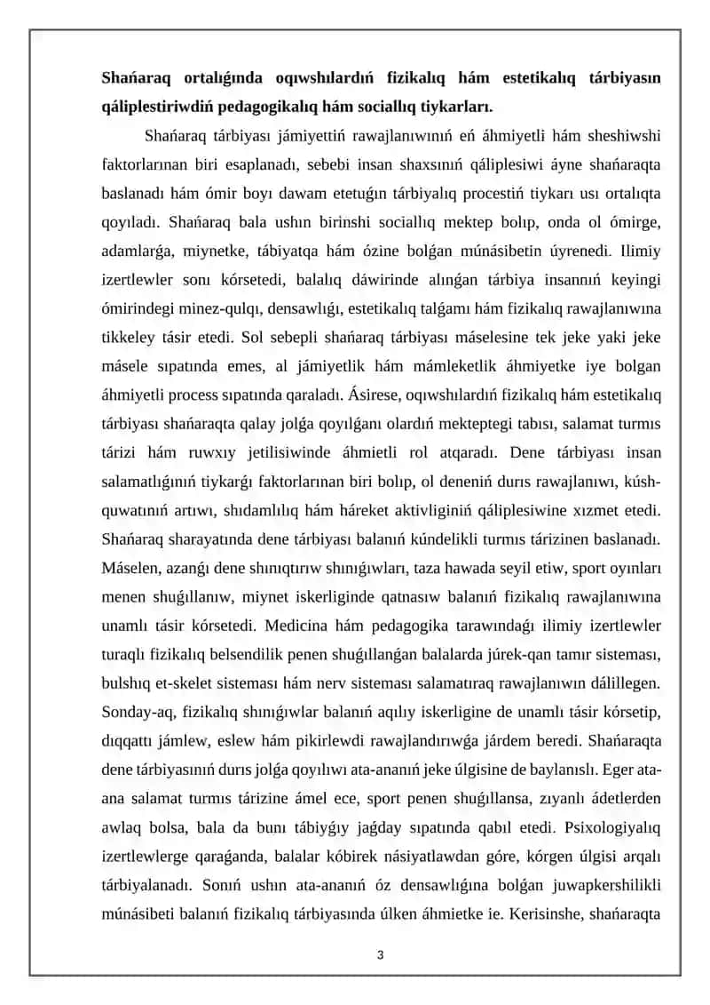 Shańaraq tárbiyası 3