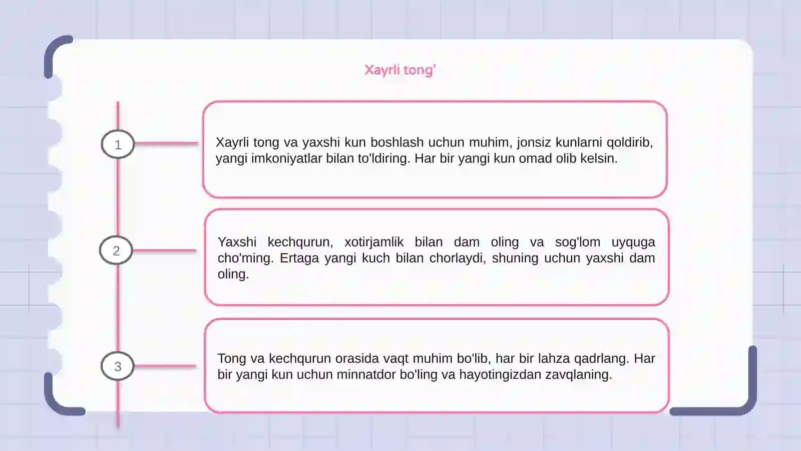 Xayrli tong' 3