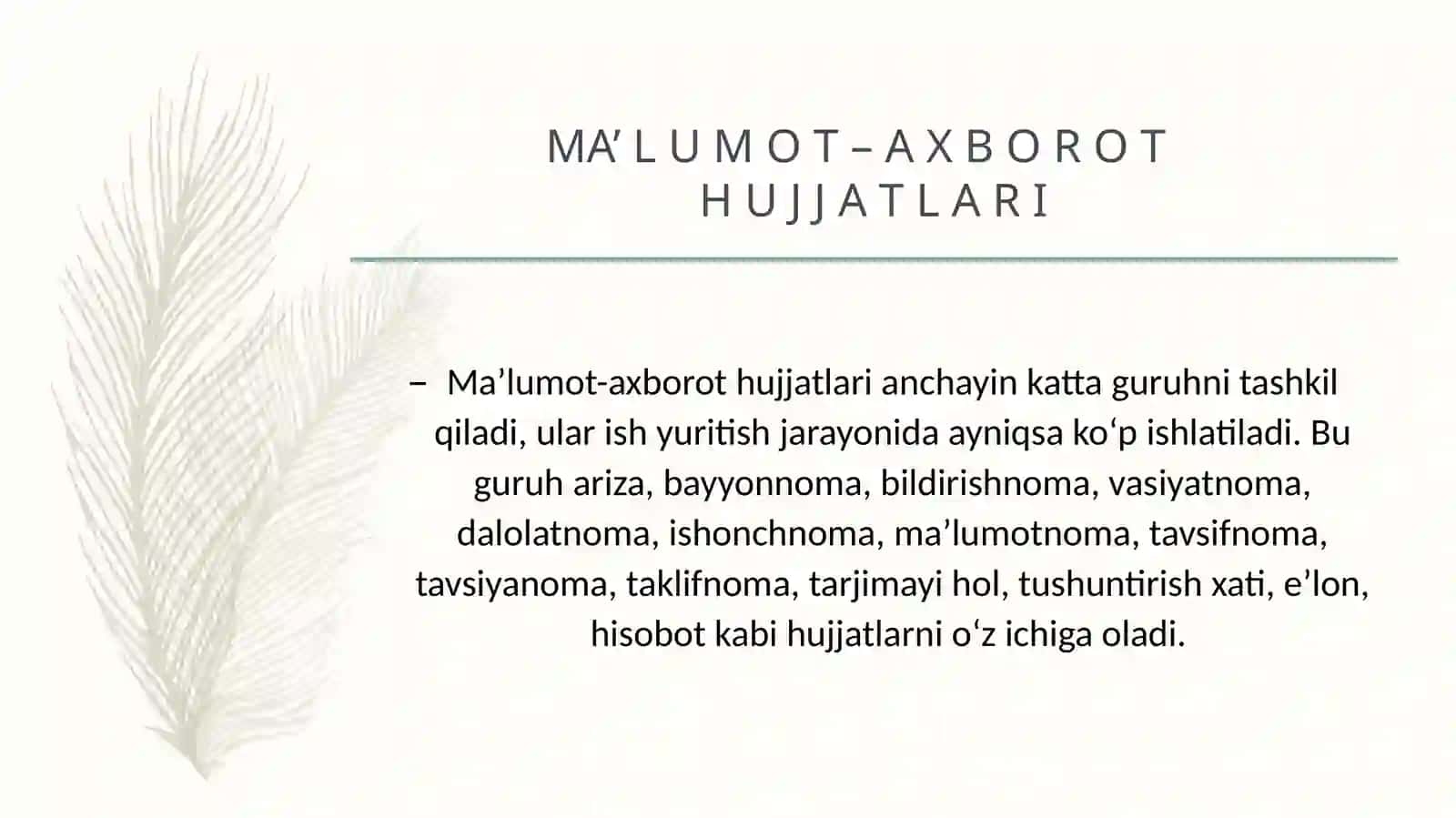 Ma‘lumot – axborot hujjatlari 3