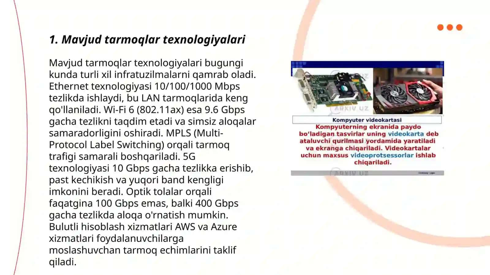 Mavjud tarmoqlar texnologiyalari 3