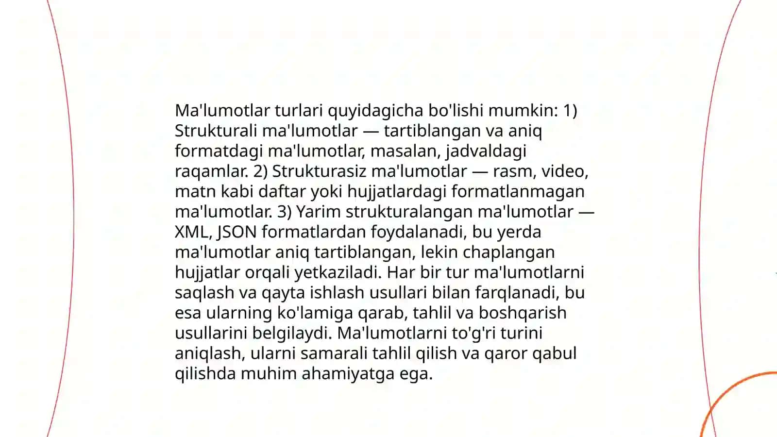 Malumotlar turlari va o'zgaruvchilar 3