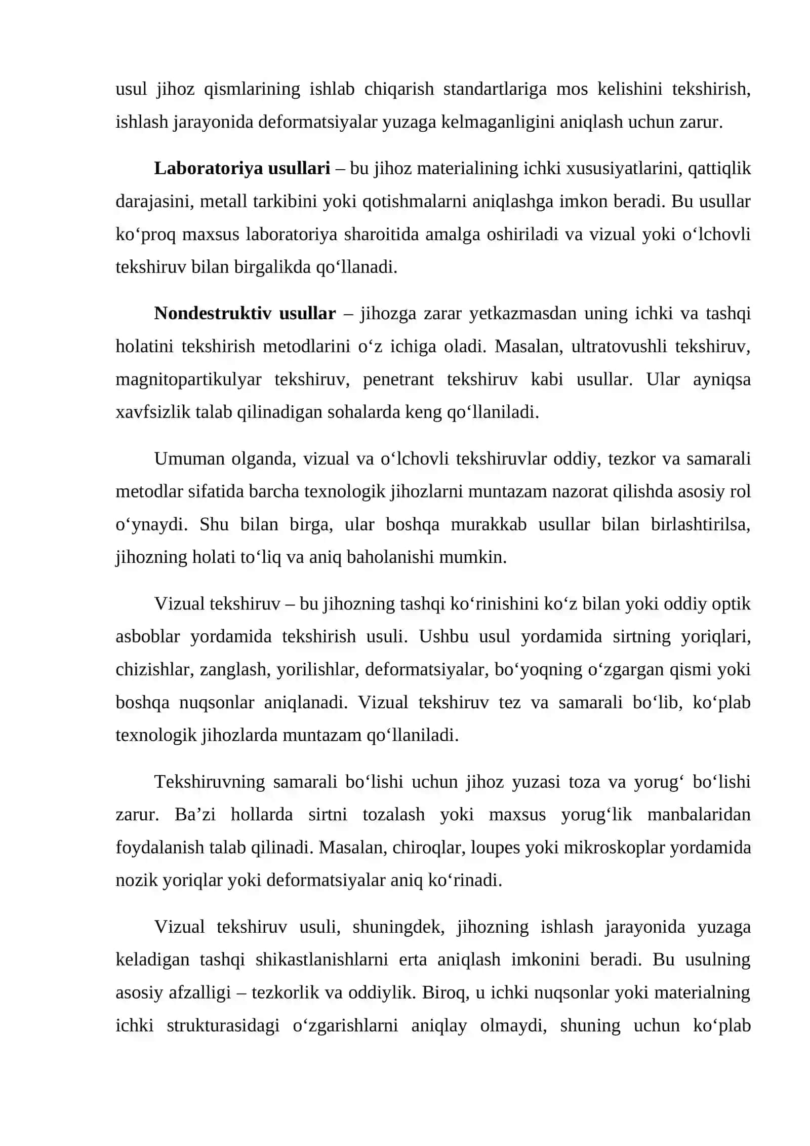 Texnologik jihozlarni tekshirish usullari 3