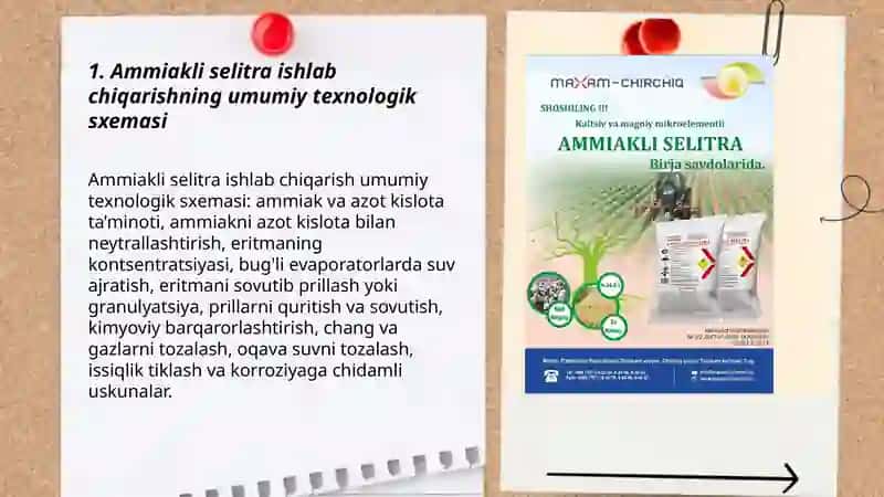 Ammiakli selitra ishlab chiqarish texonologiyasi 3