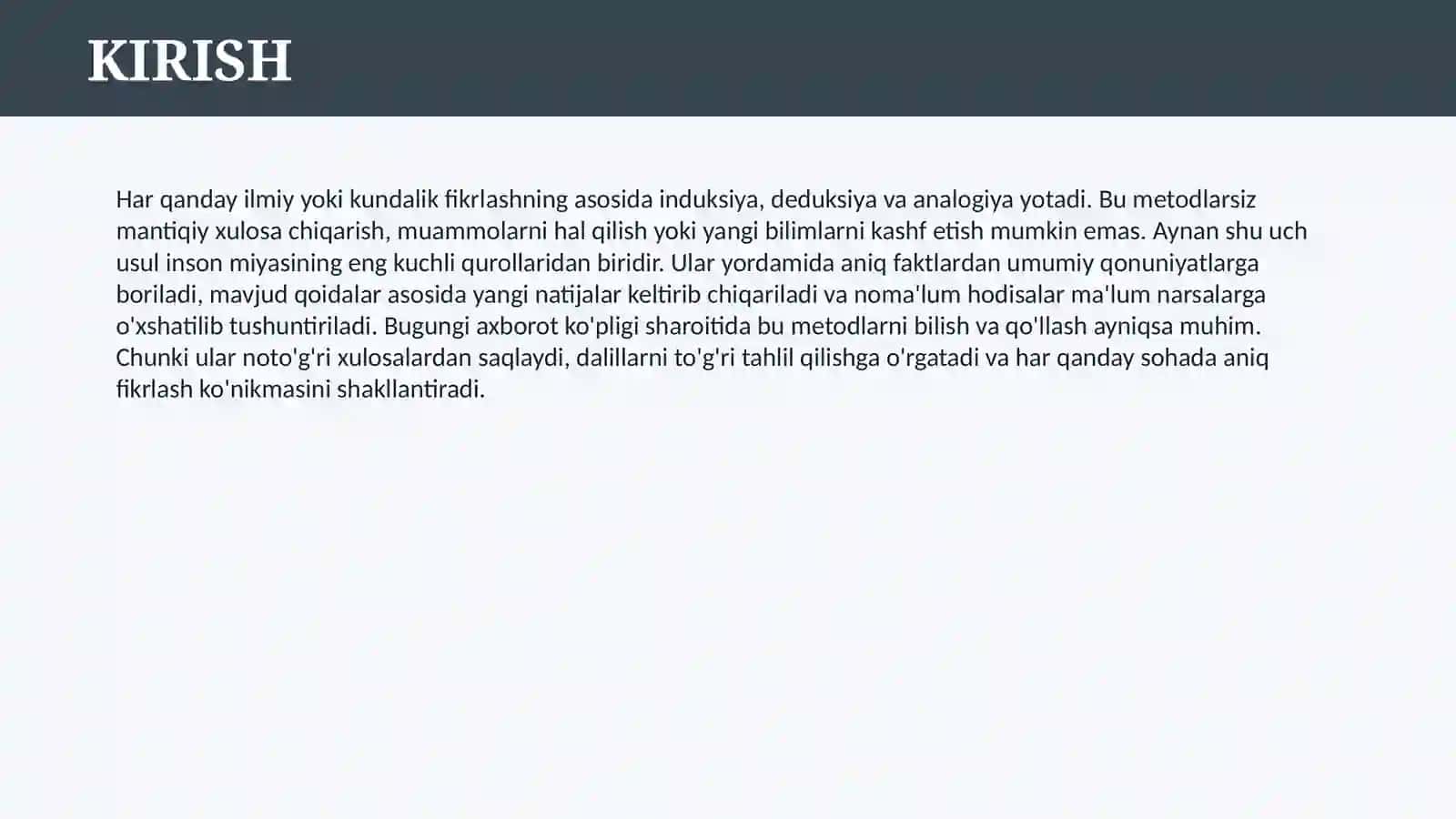 INDUKSIYA, DEDUKSIYA, ANALOGIYA METODLARI 3