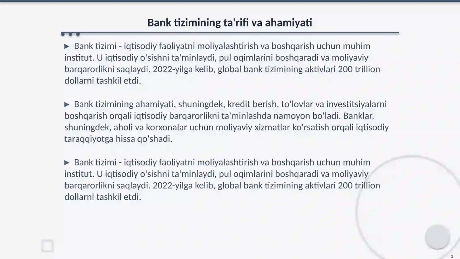 Bank tizimi va uning shakillarni kengayishi 3