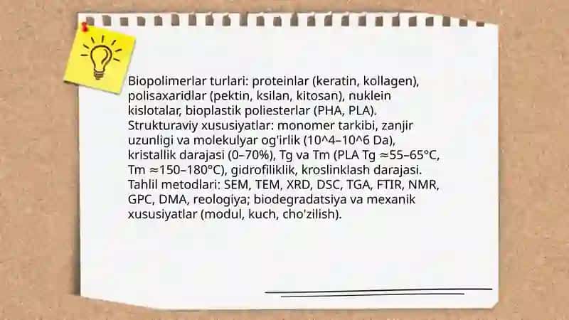 Biopolimer asosida yangi material yaratish 3