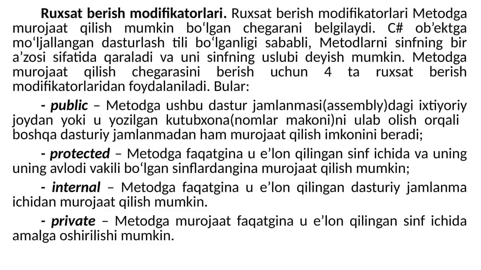 C# TILINING ASOSIY TUSHUNCHALARI 3