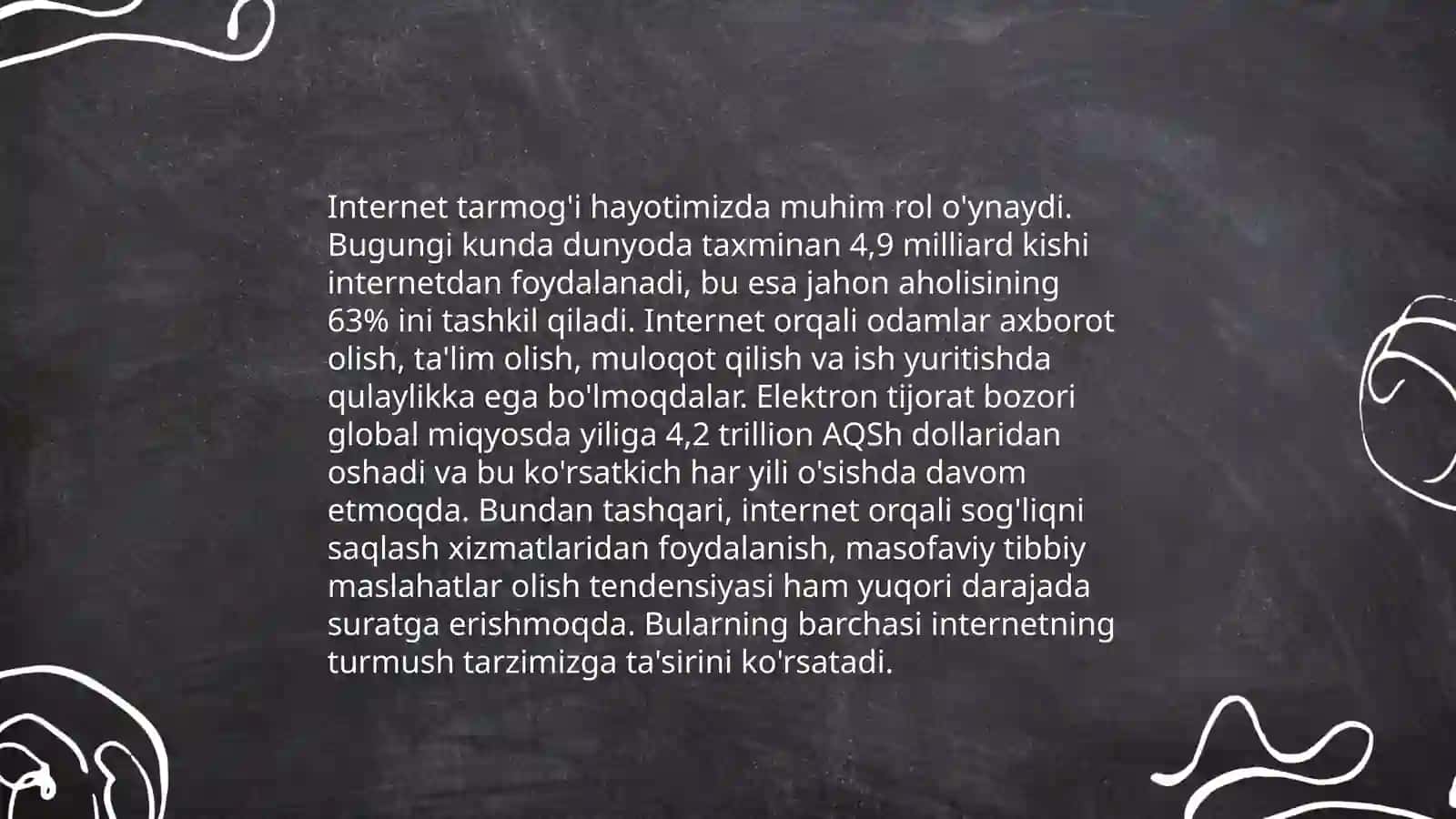 Internet tarmog'ining hozirgi kundagi ahamiyati 3