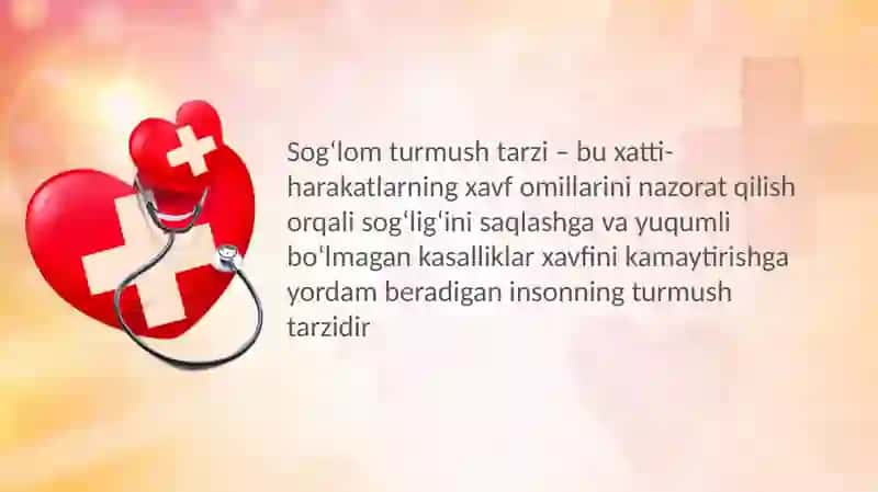 Sog'lom turmush tarzi, uning tarkibiy qismlar. Jismoniy salomatlik 3