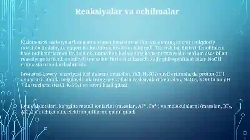 Kislotalar turli va kislotalar 3