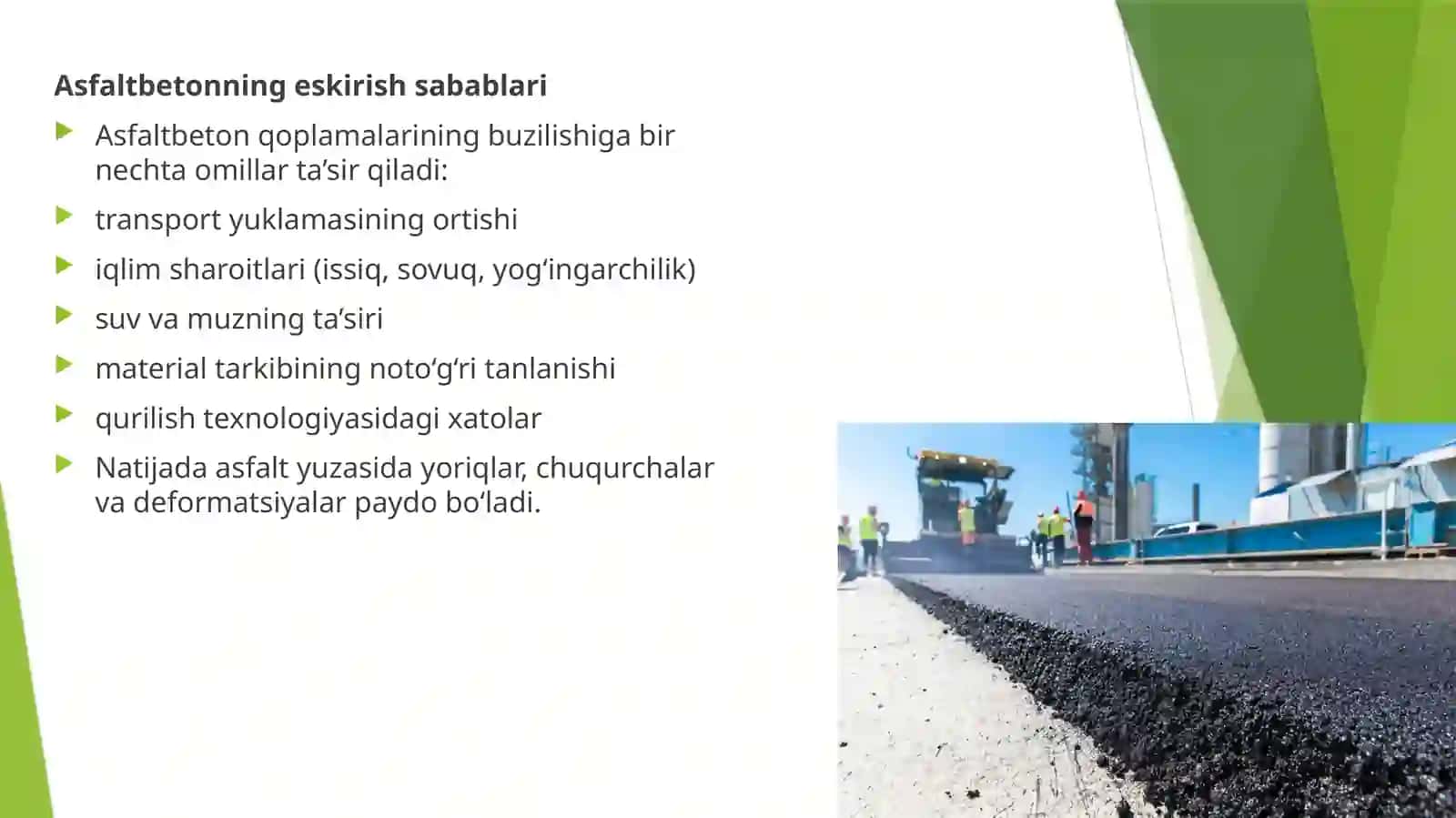 Eski asfaltbeton qorishmalarini qayta ishlash 3