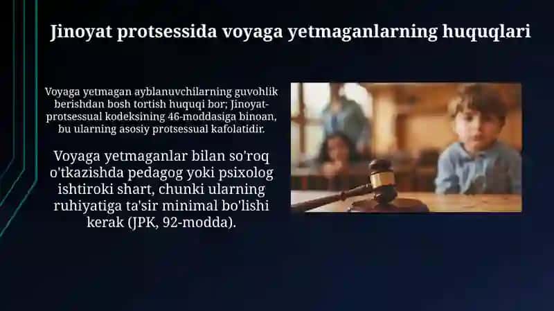 Jinoyat qonunchiligida voyaga yetmaganlarning huquq va majburiyatlari 3