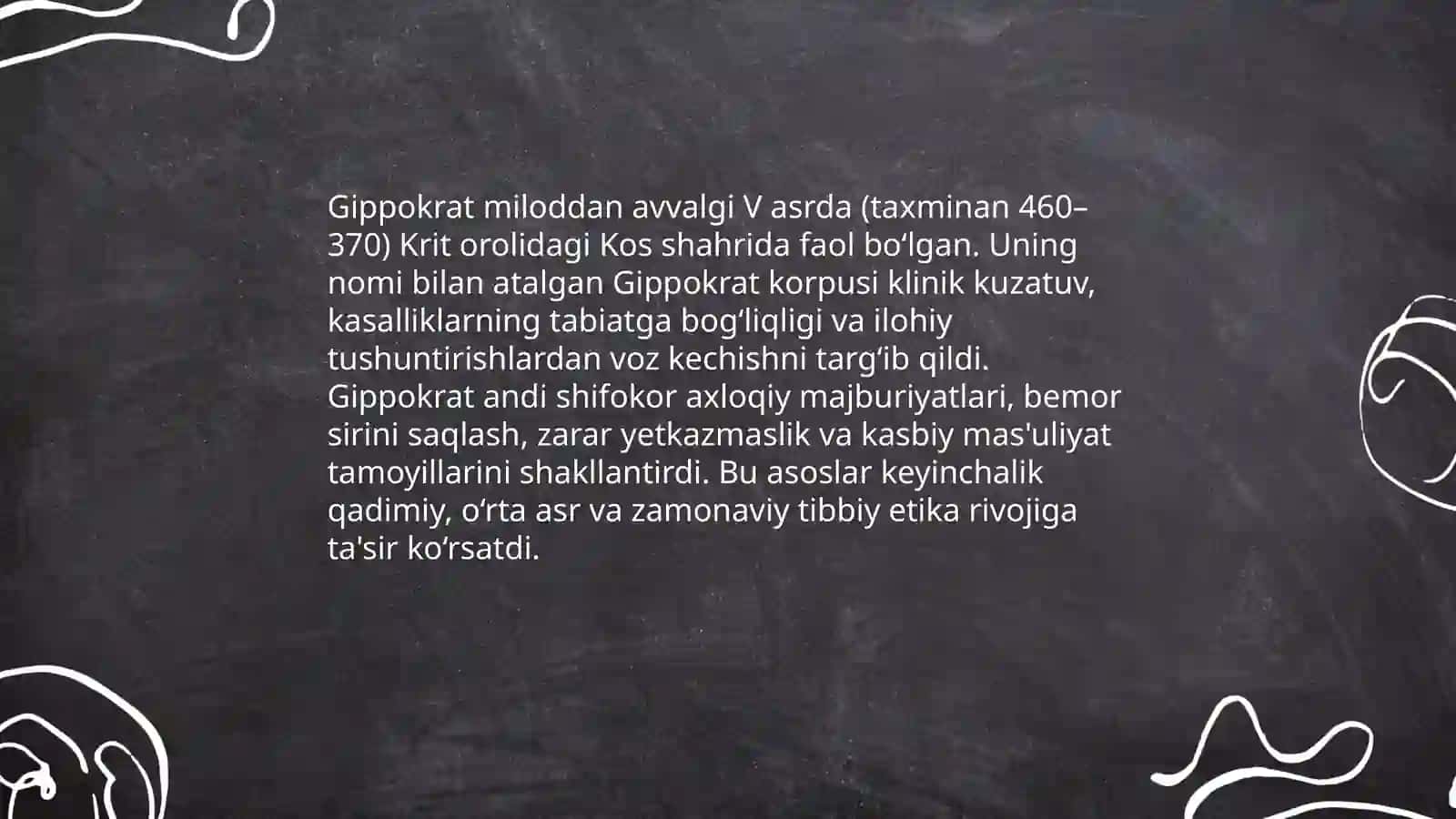 Tibbiyetikaning rivojlanishida Gippogratning õrni 3