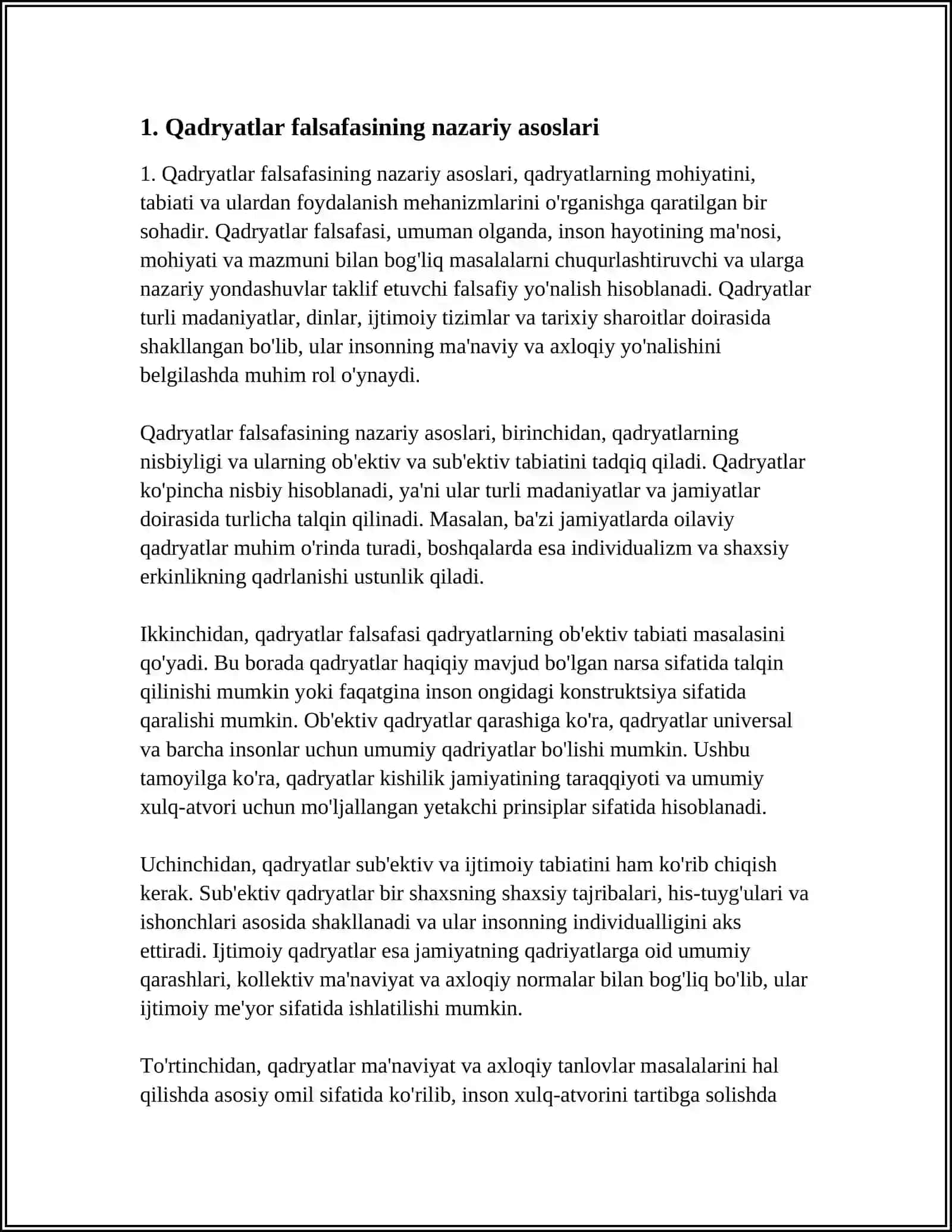 Qadryatlar Falsafasi 3