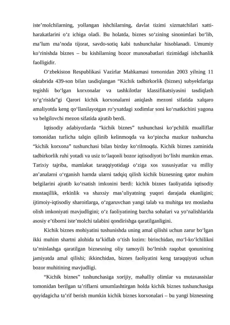 Kichik Biznes va Xususiy Tadbirkorlik 3