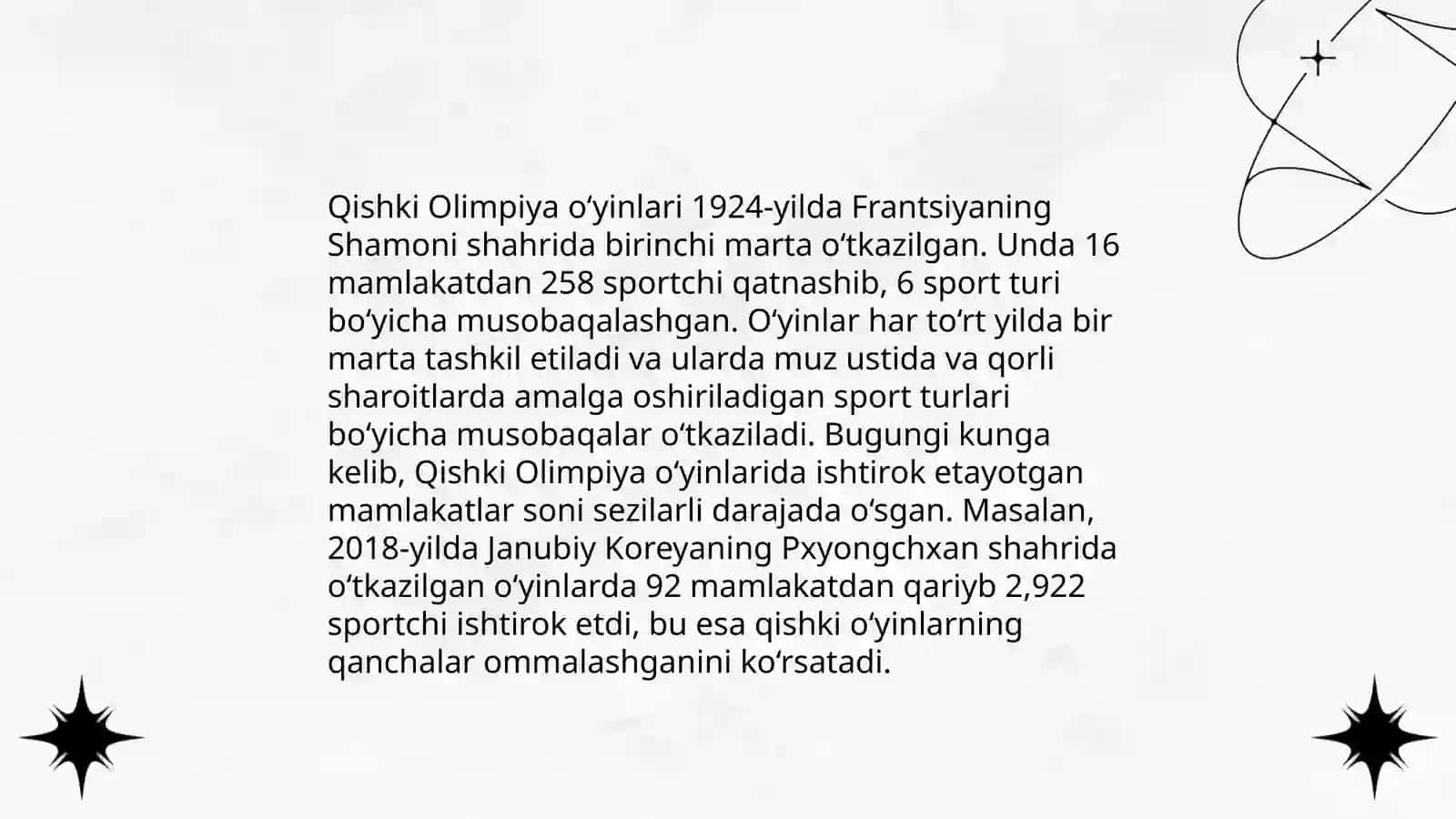 Qishki Olimpiya o‘yinlari(1924-yildan hozirgi davrgacha) 3
