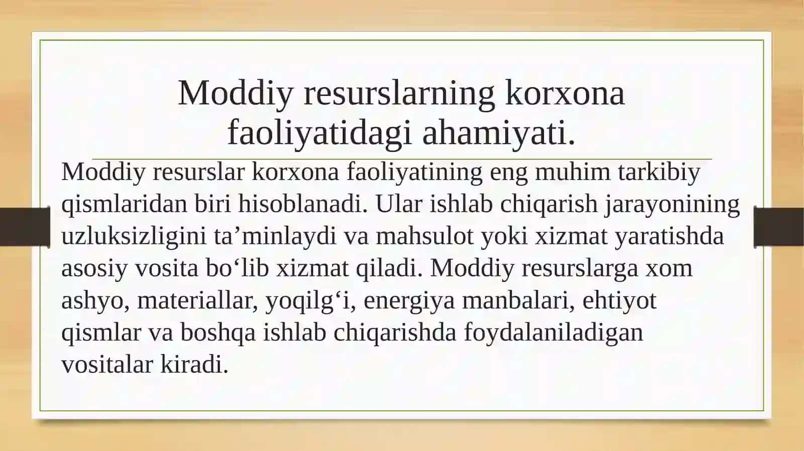 moddiy resurslar bilan ta'minlanganlik 3