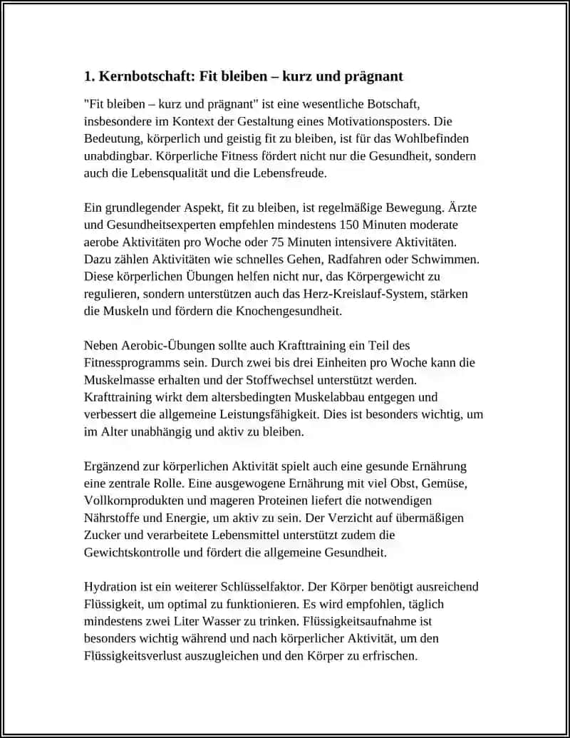 FIT BLEIBEN Motivationsposter 3
