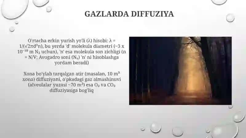 O'rta erkin yurish yo'li va diffuziya 3