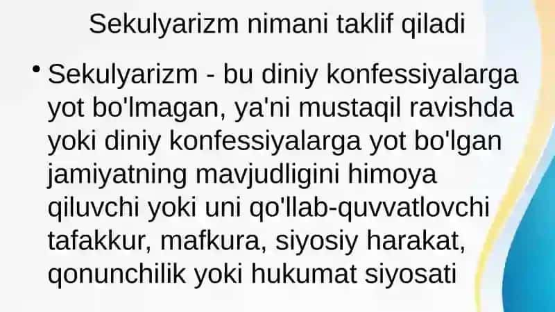 Sekulyarizm va klerikalizm jarayonlari 3