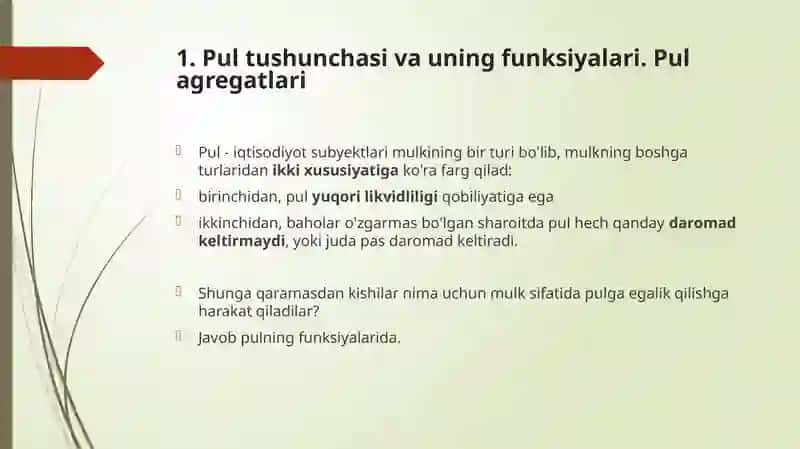 PUL BOZORI.PUL BOZORIDA MUVOZANAT 3