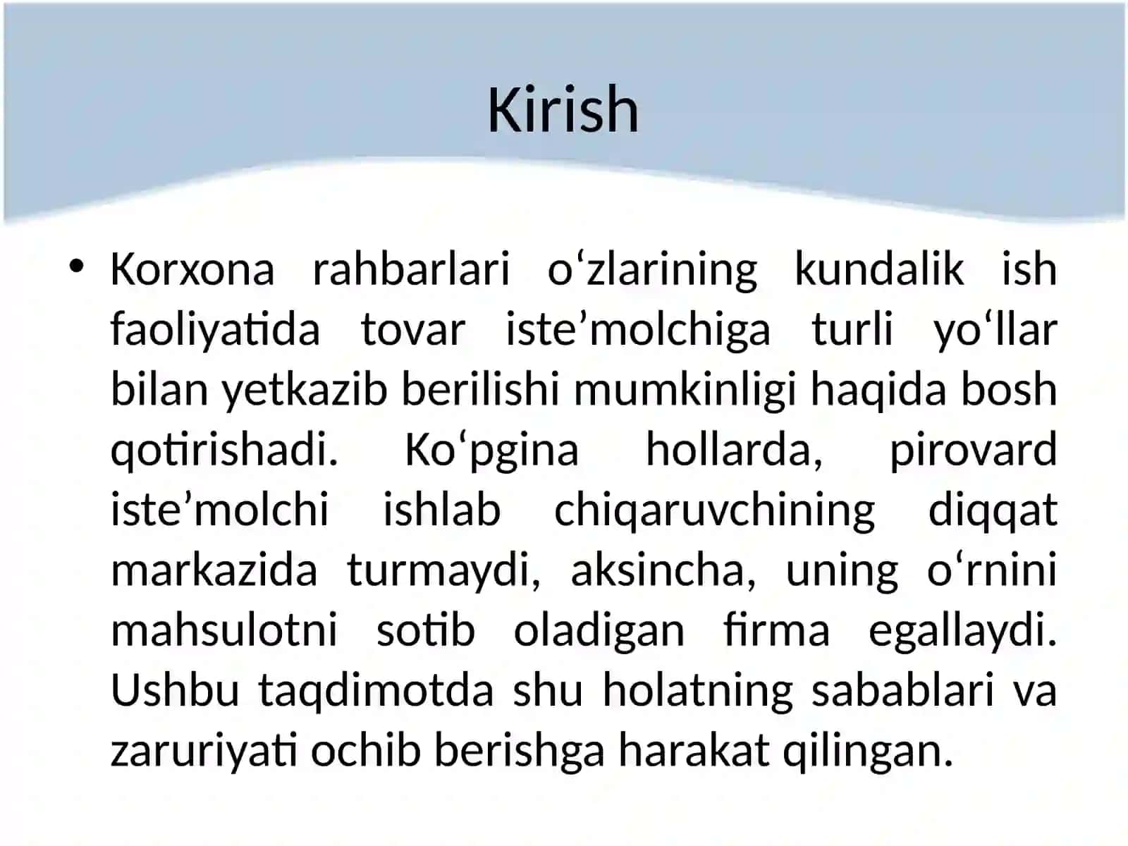 O`zbekiston korxonalarida marketingning o`ziga xos xususiyatlari 3