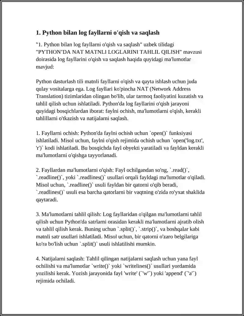 PYTHON’DA NAT MATNLI LOGLARINI TAHLIL QILISH 3