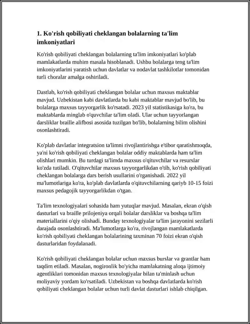 KORISH QOBILIYATI CHEKLANGAN BOLALAR 3
