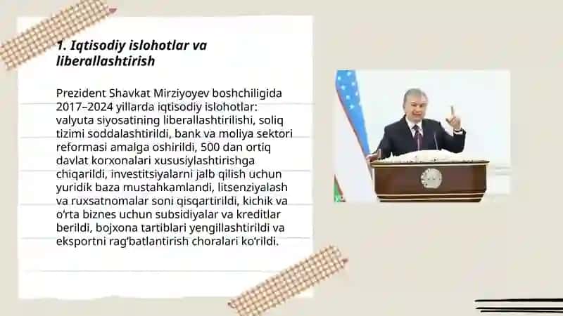 Iqtisodiy islohotlar va liberallashtirish 3