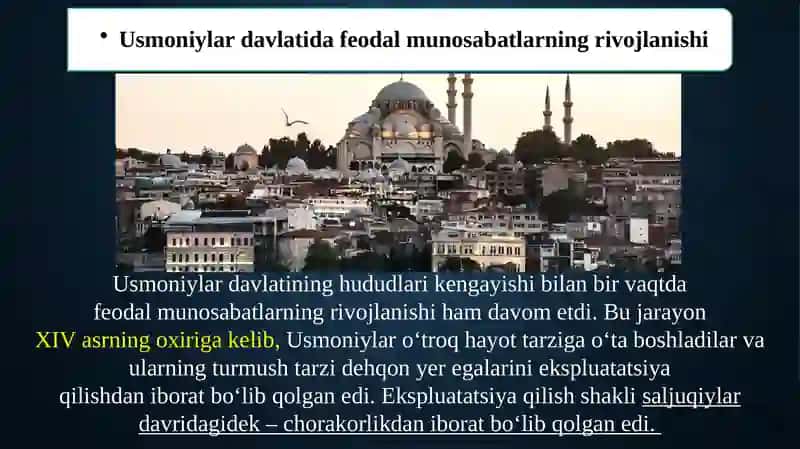 Usmoniylar davlatida feodal munosabatlarning rivojlanishi 3