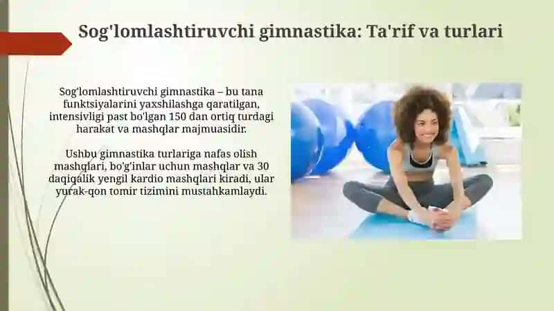 Gimnastikaning sog‘lomlashtiruvchi turlari 3