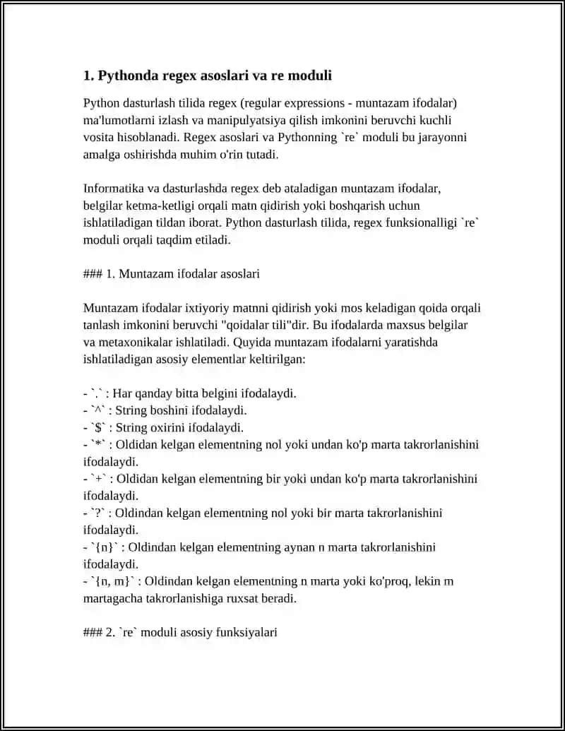 PYHTONDA REGEX LAR BILAN ISHLASH 3