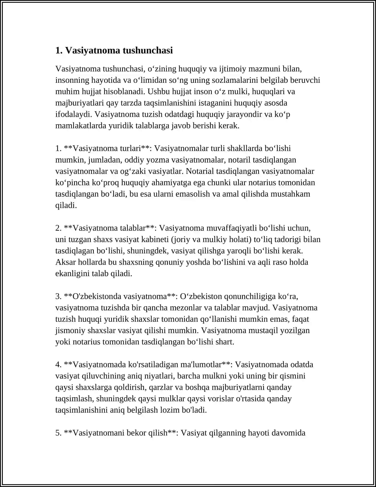 Vasiyatnoma Course 3