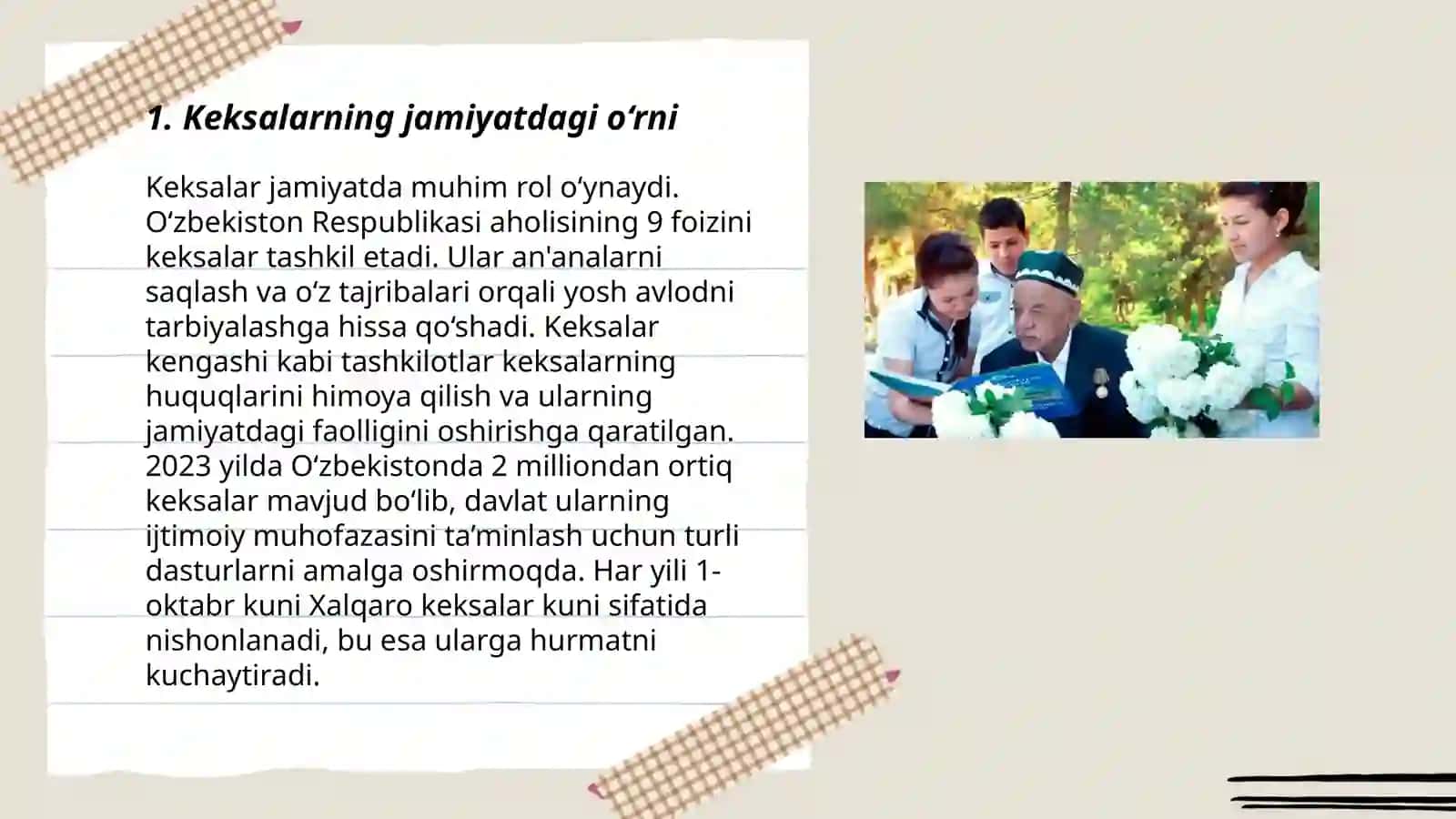 Keksalar va qariyalar 3