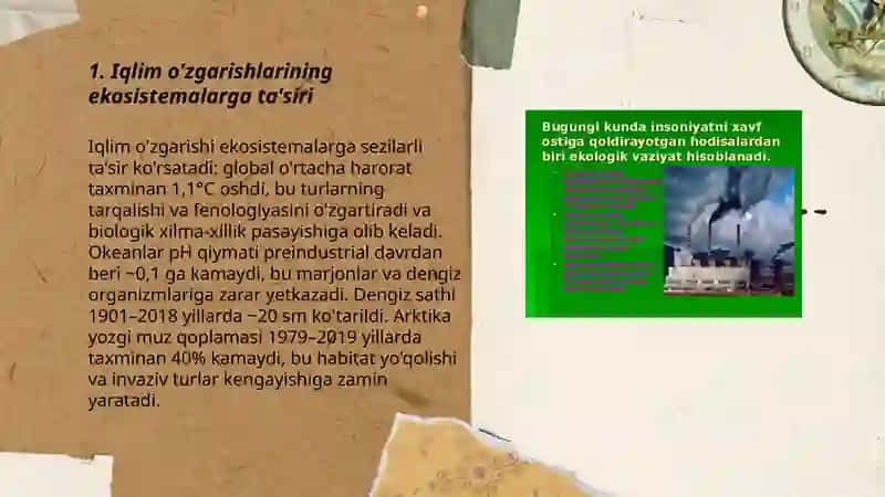Ekosistimalardagi global o'zgarishlar 3