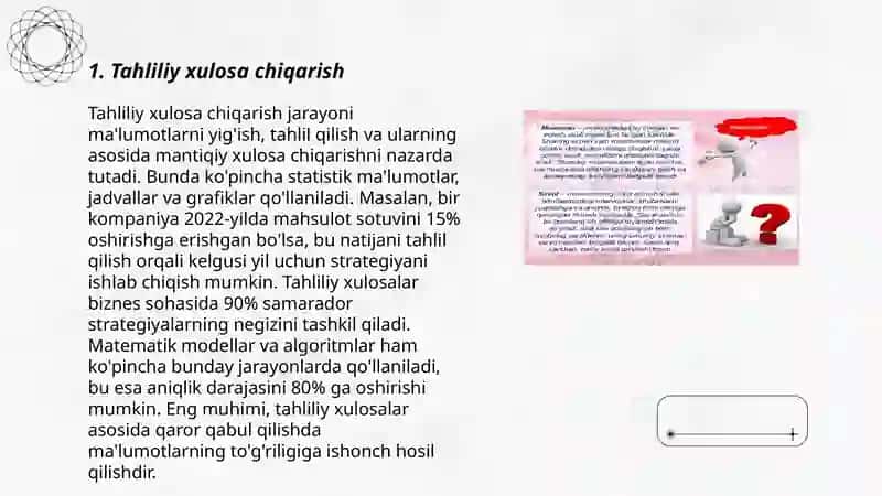 Tahliliy xulosa chiqarish 3