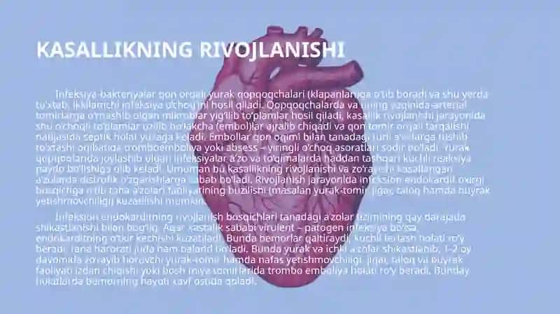 Bolalar davrasi yurak-qon kasalliklari semiotikasi: Endokardit 3