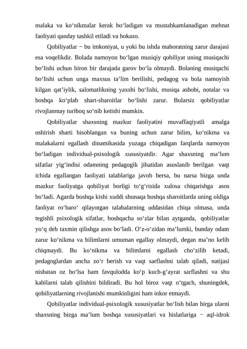 Qobiliyatlar tuzilishi, turlari 3