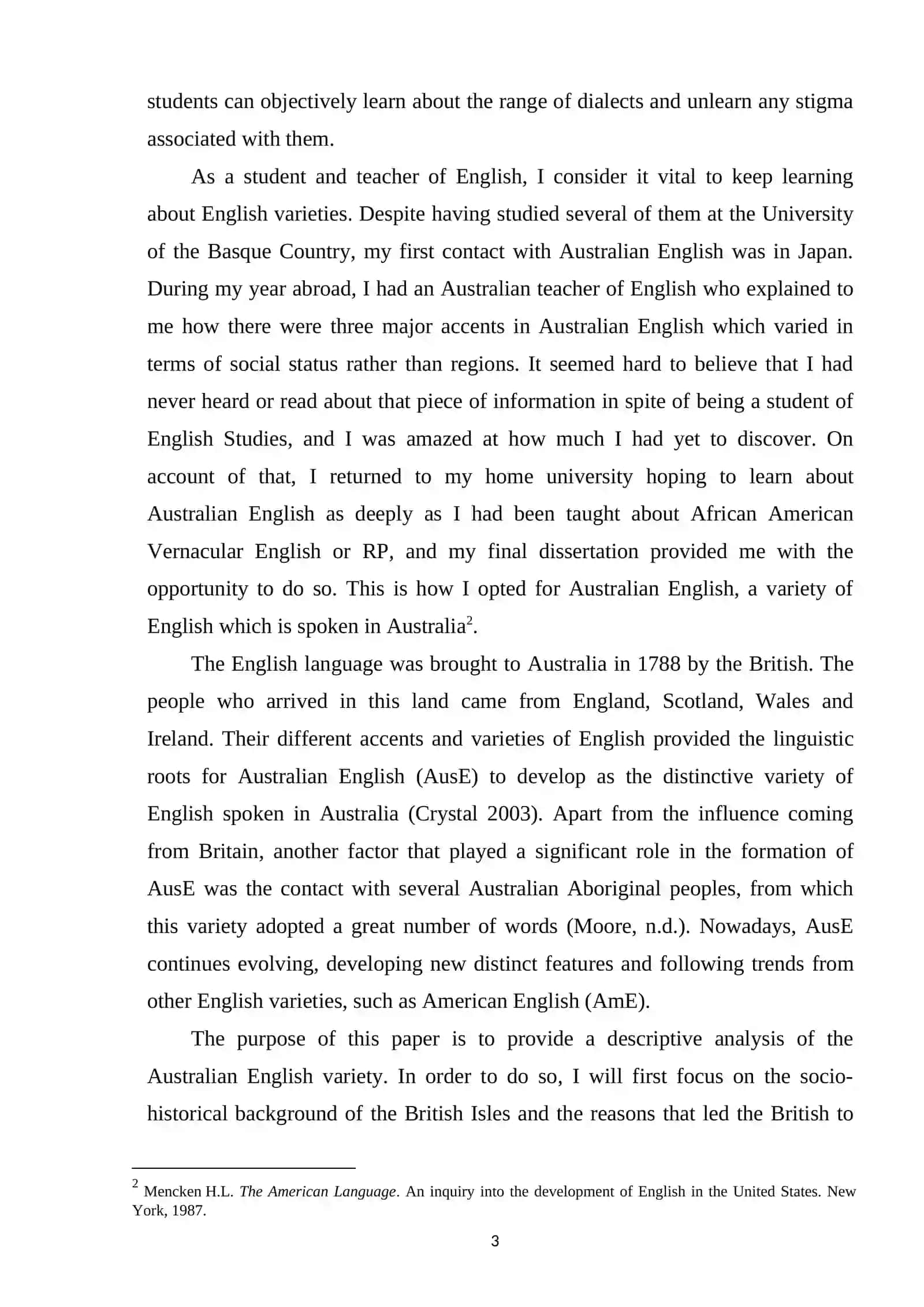 AUSTRALIAN VARIANT OF ENGLISH LANGUAGE 3