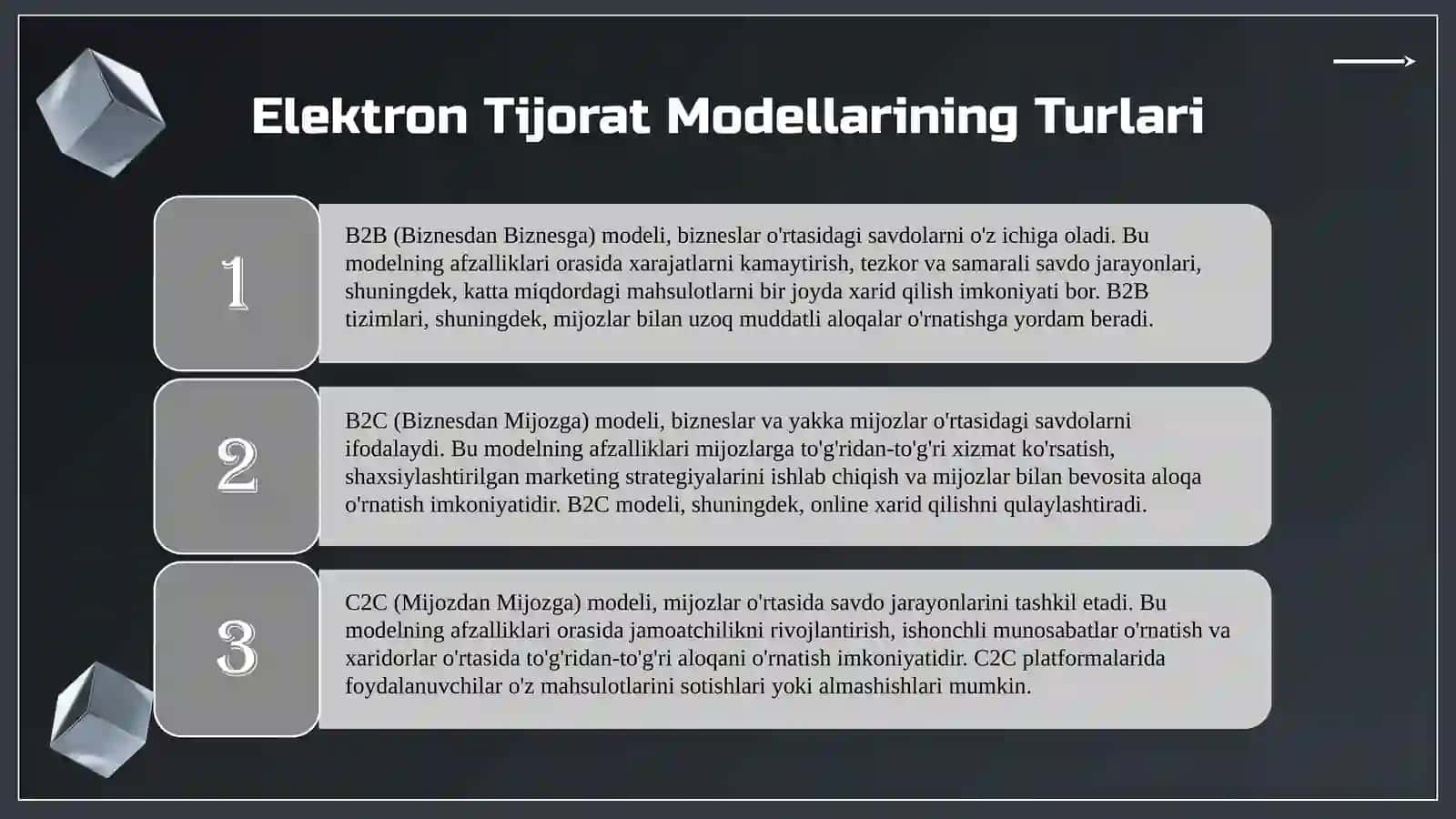 Elektron Tijorat Modellarining Turlari 3