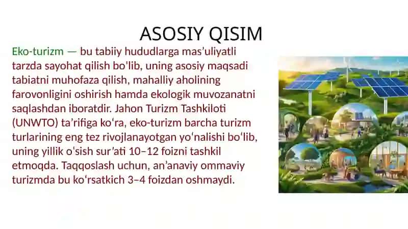 Eko turizm mahsulotni yaratish 3