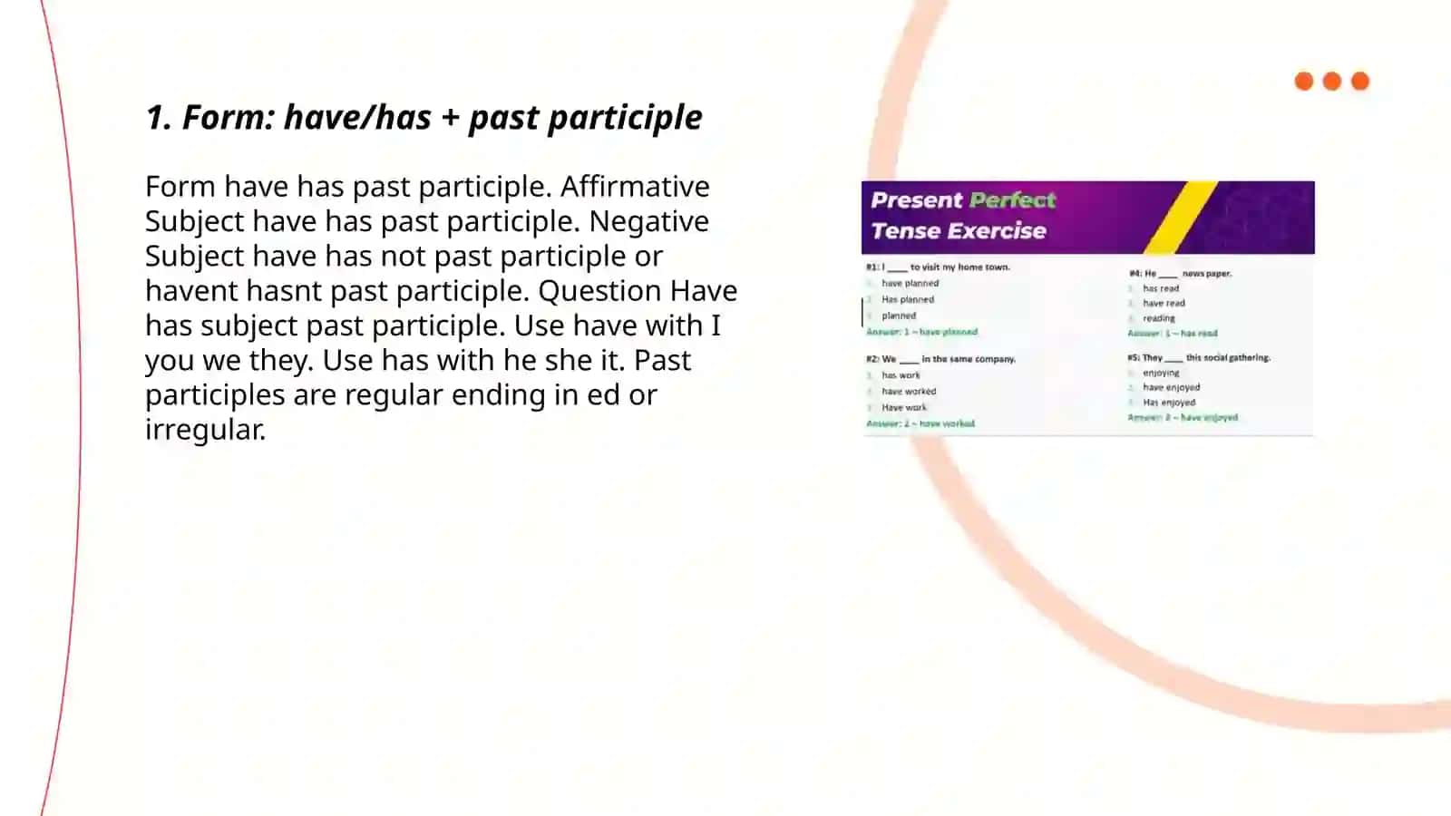 present perfect 3