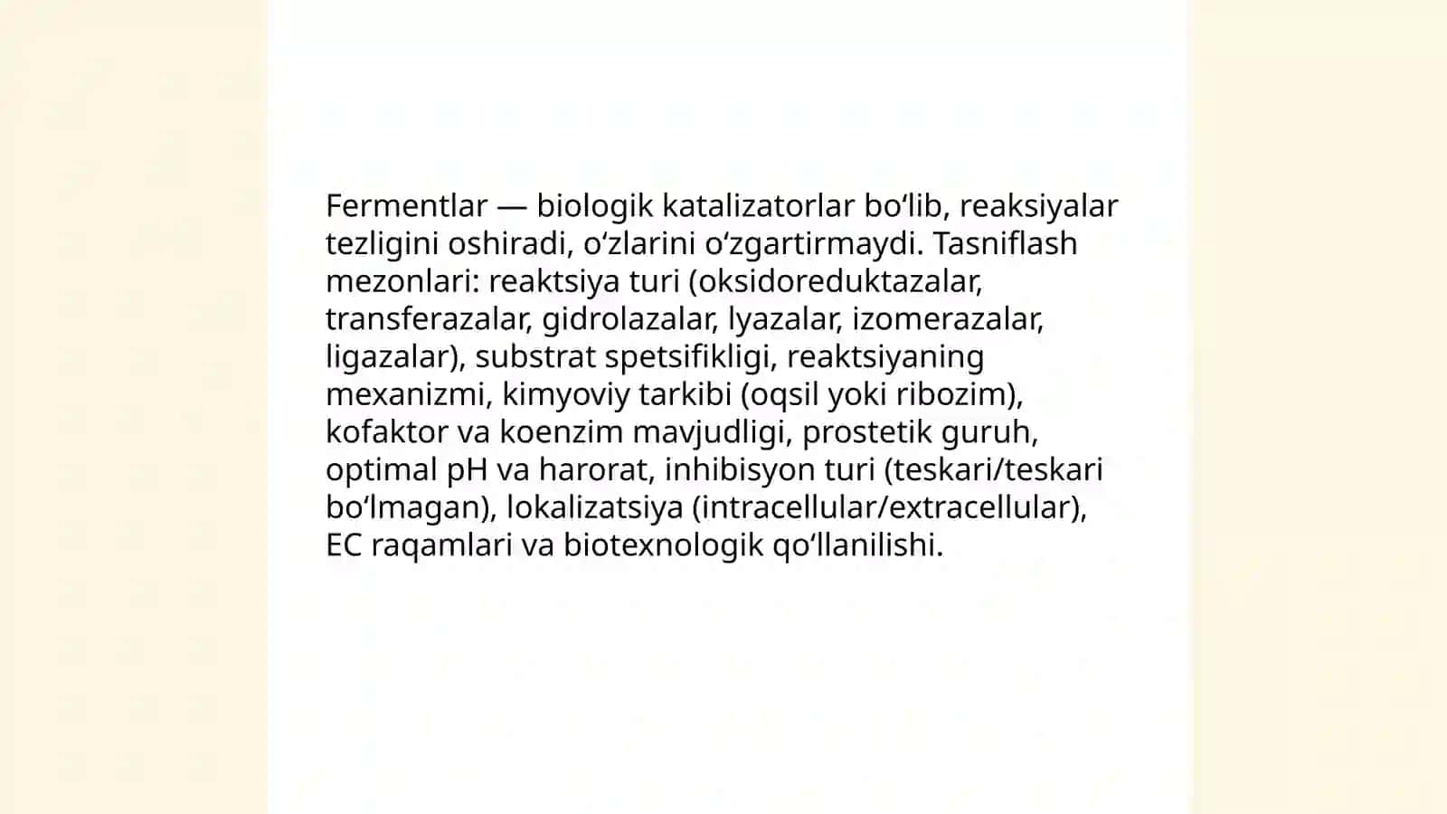 Fermentlarning umumiy klassifikaysiyasi 3