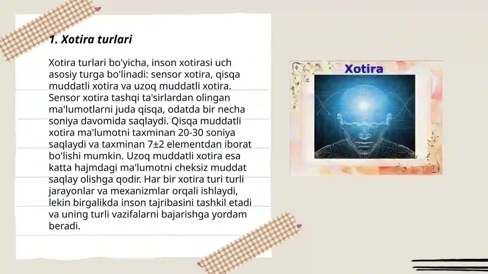 Xotira xususiyatlari 3