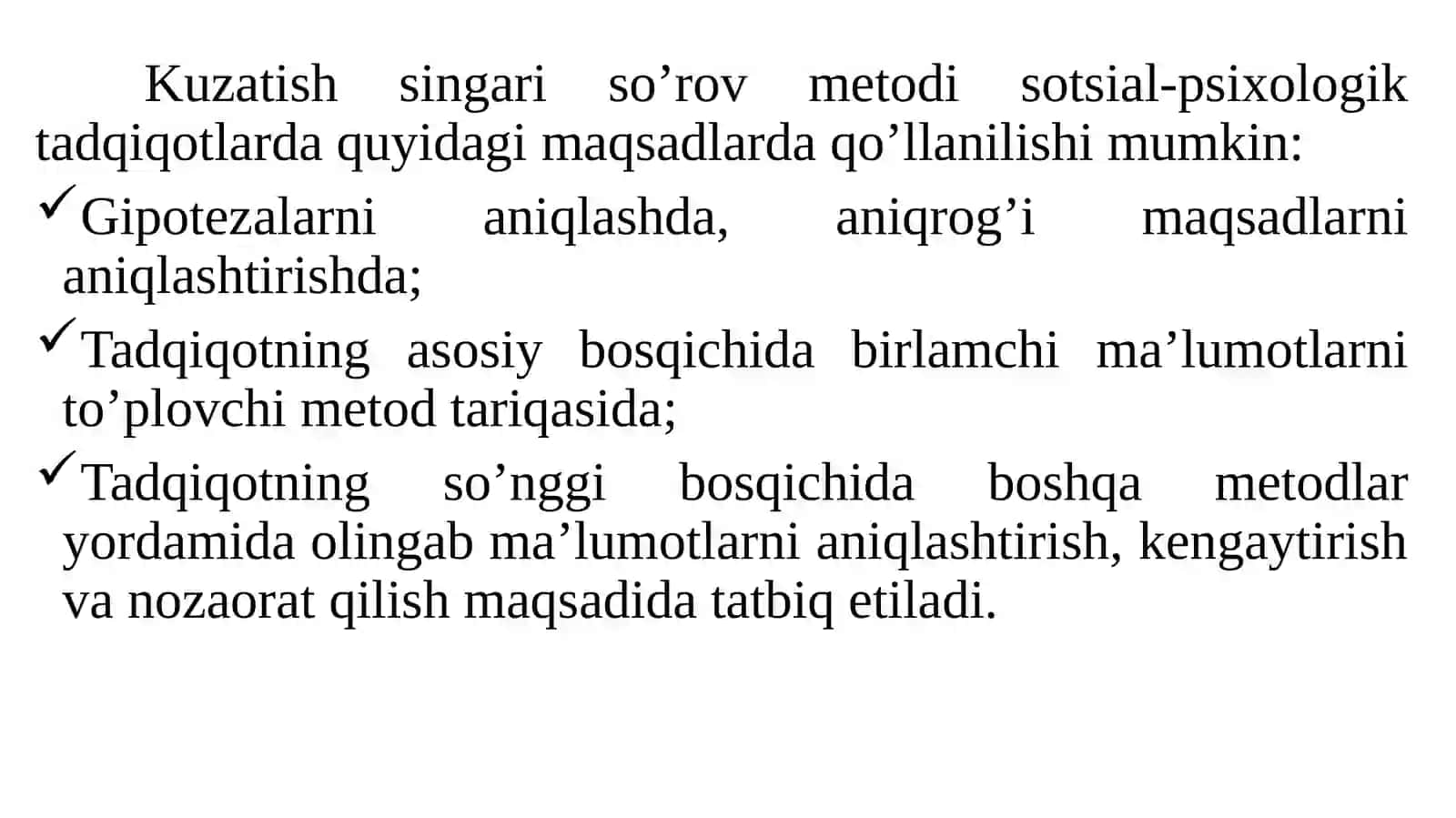 So’rov metodi 3