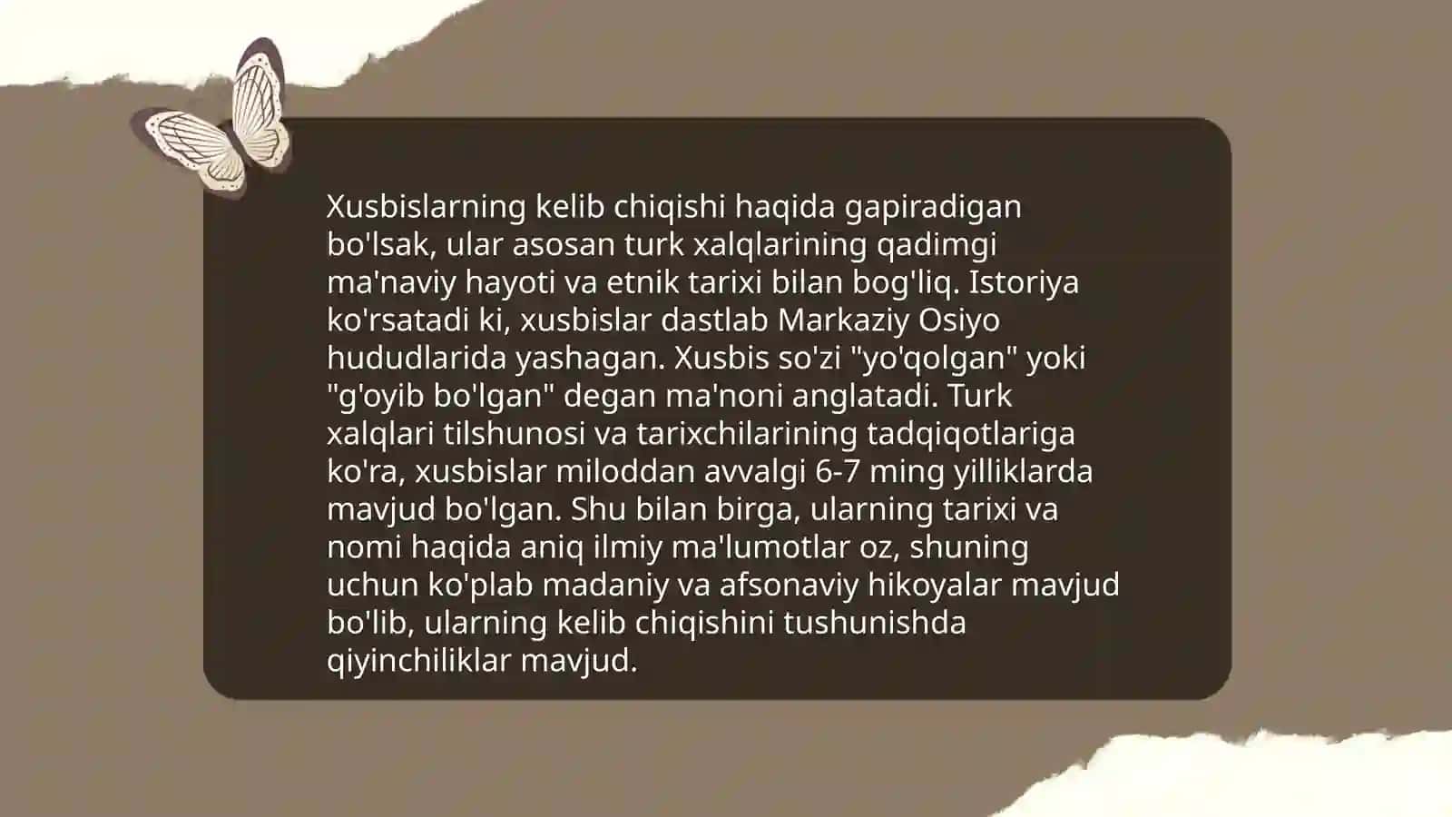 Xusbislarning vujudga kelish tarixi 3