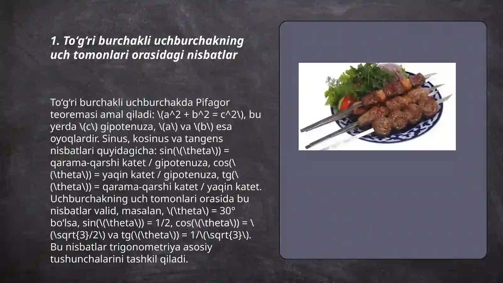 To‘g‘ri burchakli uchburchakning o'xshashlik alomatlari 3