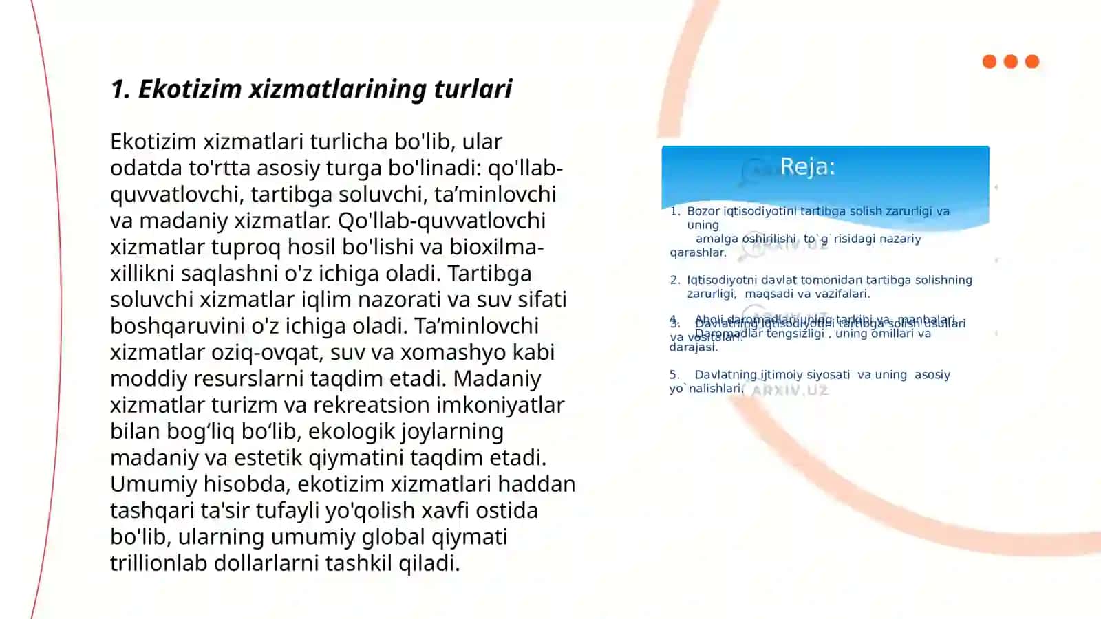 Ekotizim xizmatlari 3